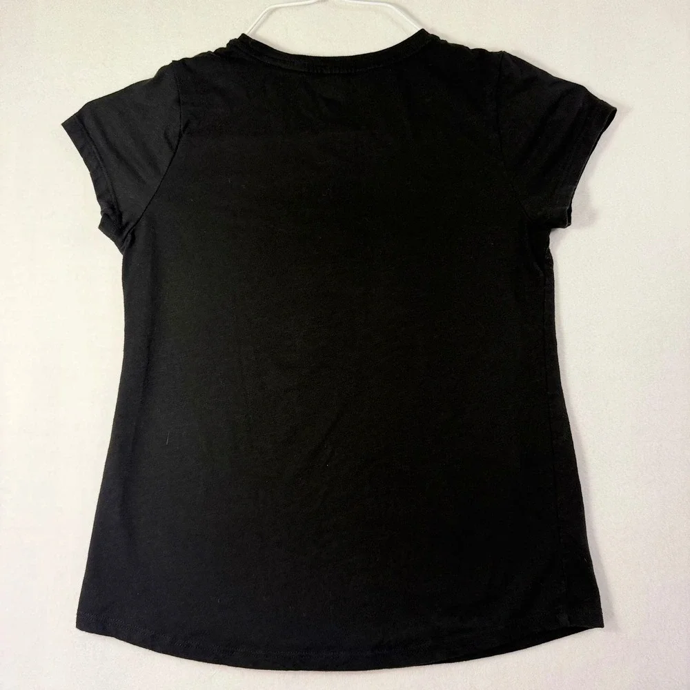 Girls Black Soccer and Slime Graphic Tee Shirt Size L 10-12